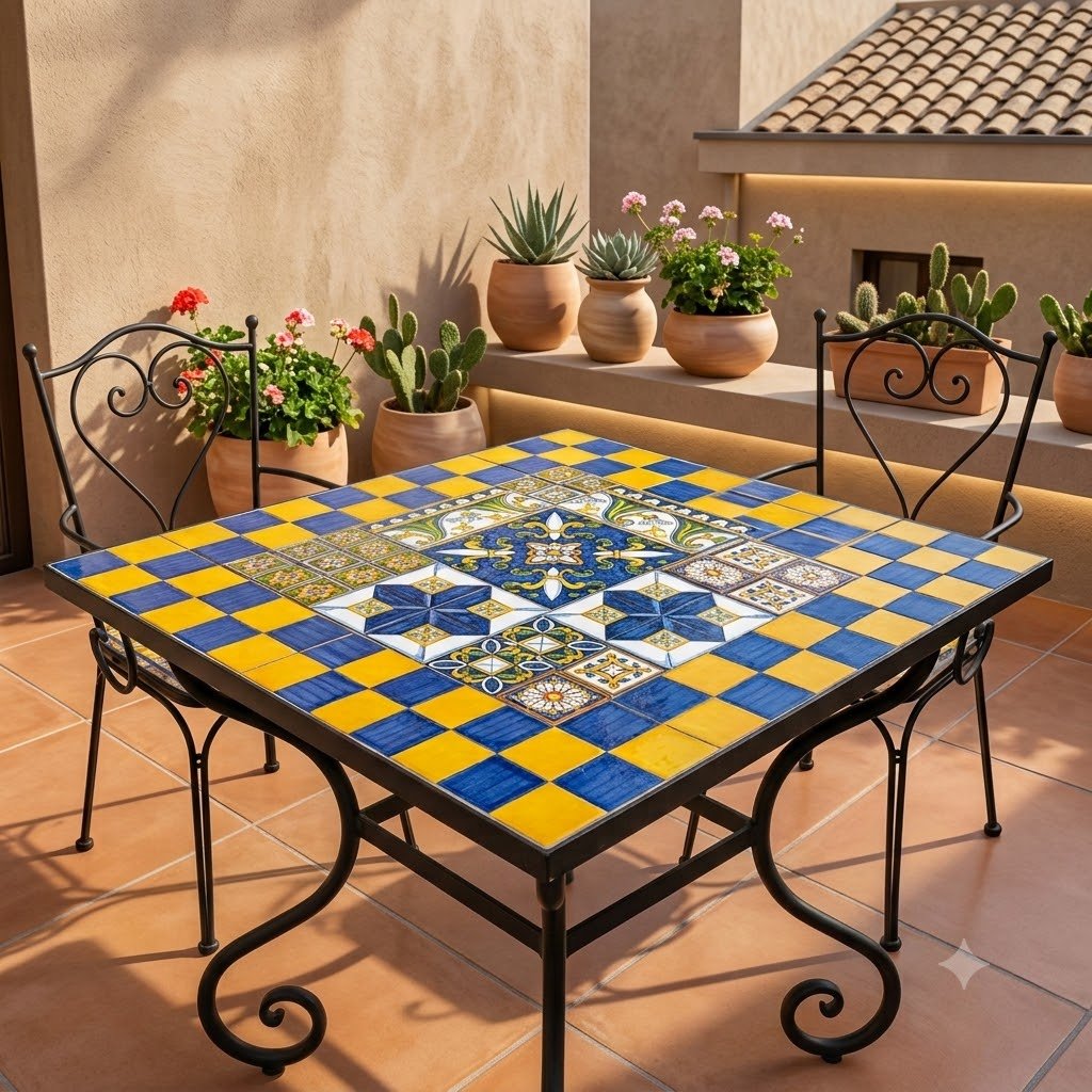 Patchwork piastrelle siciliane decorate a mano