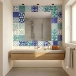Patchwork mattonelle siciliane decorate a mano toni marini blu e verde