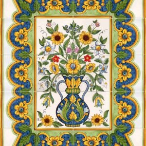 Pannello floreale in ceramica cm 80x100