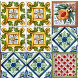 Patchwork piastrelle colori mediterranei fatte a mano