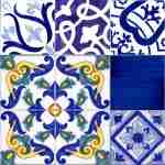 Patchwork di Caltagirone con piastrelle decorate a mano, piastrelle siciliane Made in Italy