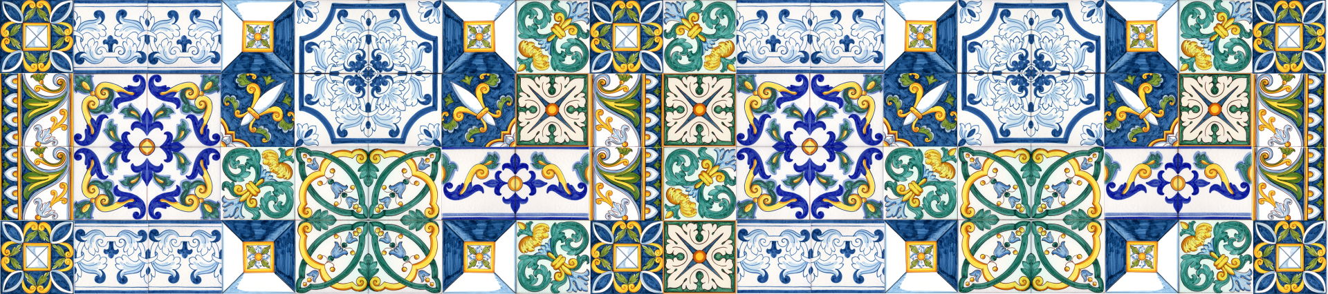 Patchwork mattonelle siciliane decorate a mano