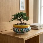Porta Vaso per Bonsai in Ceramica di Caltagirone, ceramiche artistiche siciliane