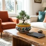 Porta Vaso per Bonsai in Ceramica di Caltagirone, ceramiche artistiche siciliane