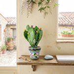 Vaso Ficodindia in Ceramica di Caltagirone Decorato a Mano, fico d’india Vaso
