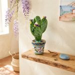Vaso Ficodindia in Ceramica di Caltagirone Decorato a Mano, fico d’india Vaso