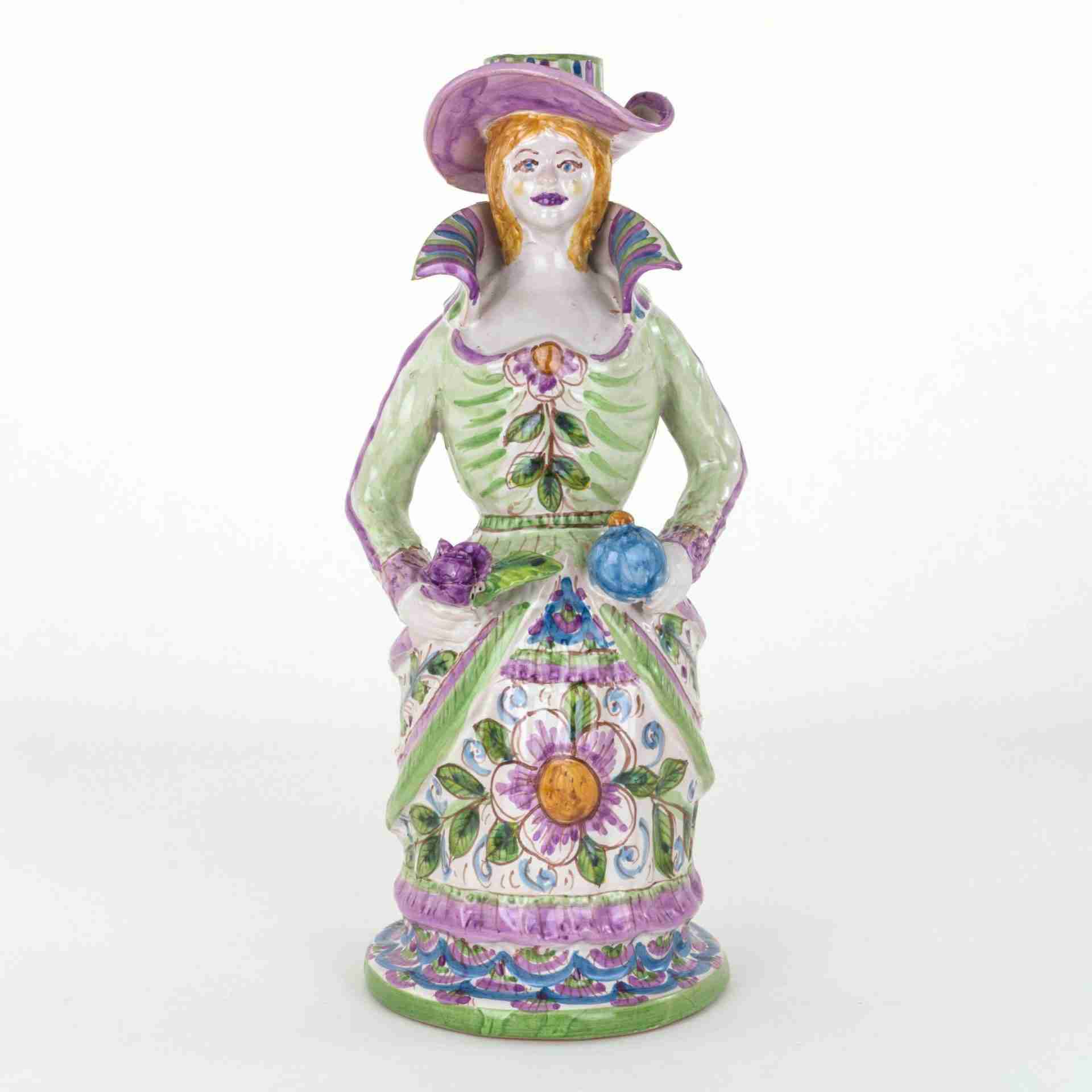 Lumiera Donna in Ceramica di Caltagirone Fatta a Mano