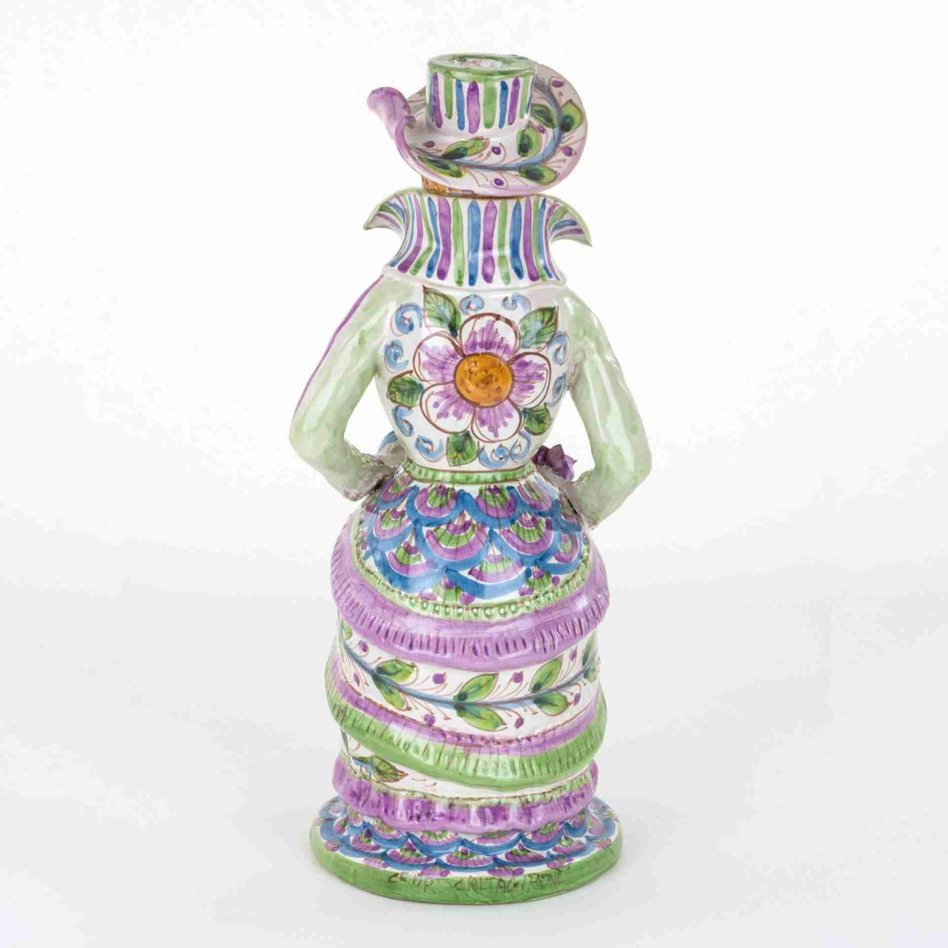 Coppia di Lumiere di Caltagirone Fatte a Mano