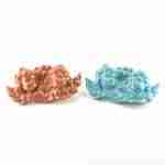 Coppia Angeli in Ceramica di Caltagirone Fatti a Mano, Idea Regalo di Natale (Rosa - Azzurro)