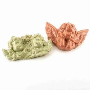 Angioletti in Ceramica, Coppia Angeli Ceramica di Caltagirone Fatti a Mano, Idea Regalo di Natale