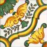 Piastrella cm 20×20 decorata a mano Caltagirone Serie Ispanica decoro Granada