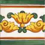 Piastrella cm 20×20 decorata a mano Caltagirone Serie Ispanica decoro Granada