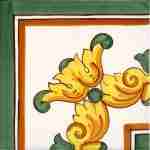 Piastrella cm 20×20 decorata a mano Caltagirone Serie Ispanica decoro Granada