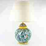 Lume lampada in ceramica di Caltagirone decorato a mano, lampada da tavolo artistica