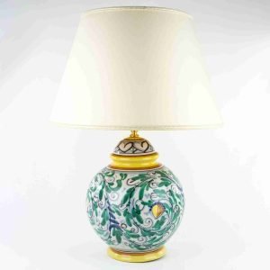 Lume lampada in ceramica di Caltagirone decorato a mano, lampada da tavolo artistica