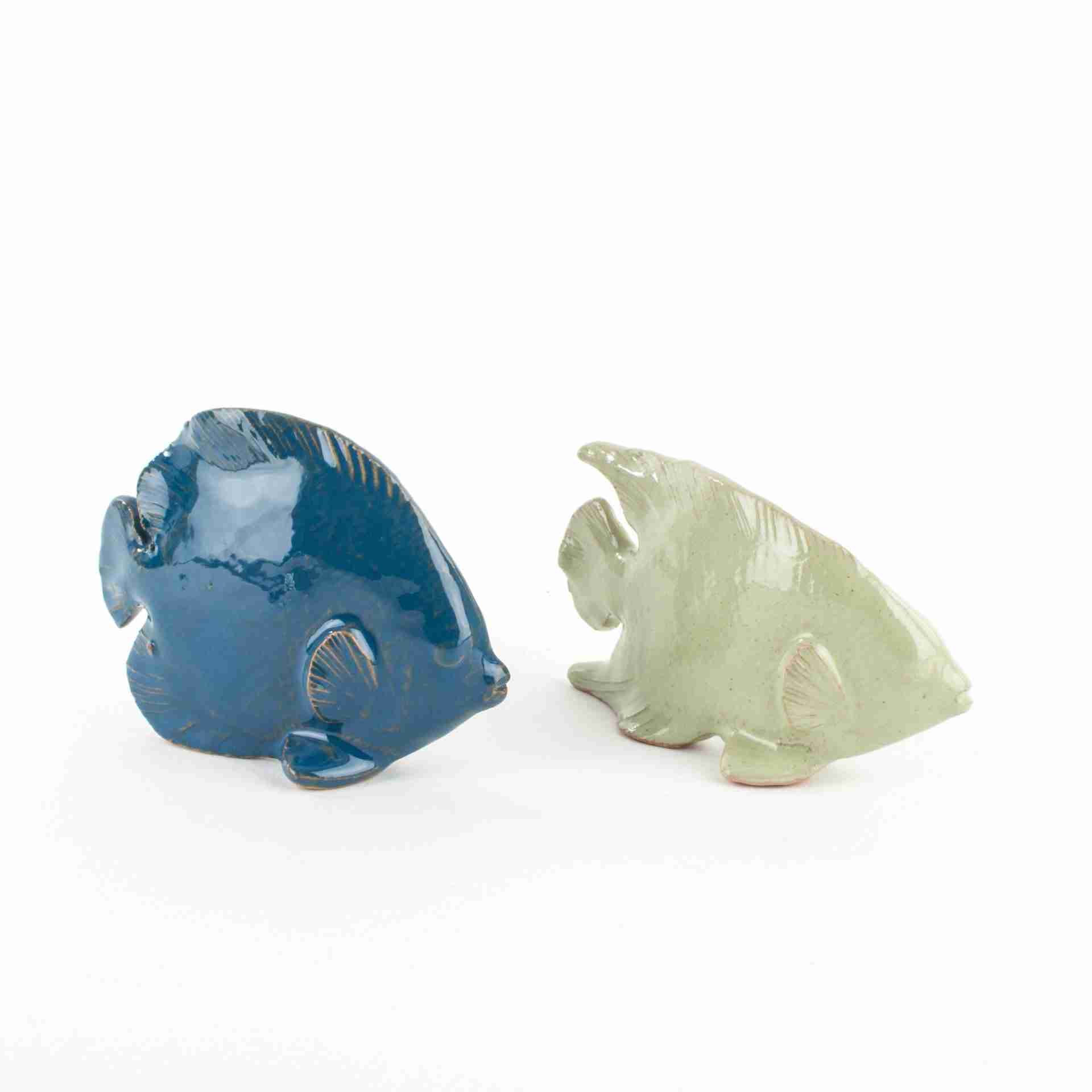 Pesci in Ceramica, Set 2 Pesci Fatti a Mano. Ceramiche di Caltagirone