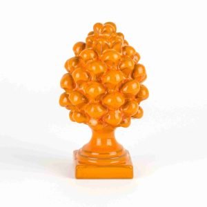 Pigna Ornamentale in Ceramica Fatta a Mano H cm 14