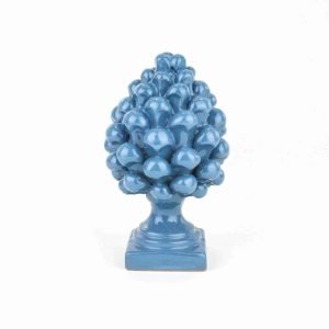 Pigna Blu Cobalto H cm 14 in Ceramica di Caltagirone Fatta a Mano