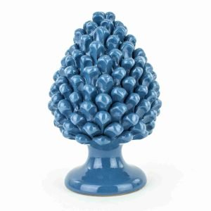 Pigna Blu Decorativa H cm 25 in Ceramica di Caltagirone Fatta a Mano