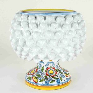 Pigna portavaso in ceramica di Caltagirone fatta a mano H 25 cm.