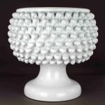 Mezza pigna H 35 cm porta vaso in ceramica di Caltagirone fatta a mano.