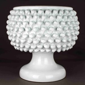 Mezza pigna H 35 cm porta vaso in ceramica di Caltagirone fatta a mano.