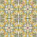 Piastrella in ceramica di Caltagirone decorata a mano Serie Sicula decoro Racalmuto