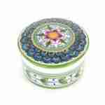 Scatola con Coperchio in Ceramica di Caltagirone Decorata a Mano