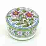Scatola con Coperchio in Ceramica di Caltagirone Decorata a Mano