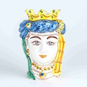 Testa di moro donna in ceramica di Caltagirone fatta a mano