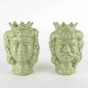 Teste di Moro siciliane H cm 14 in Ceramica, bomboniere Teste di Moro di Caltagirone