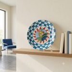 Piatto in ceramica di Caltagirone con i Paladini tipici del Carretto Siciliano