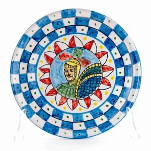 Piatto in ceramica di Caltagirone con i Paladini tipici del Carretto Siciliano