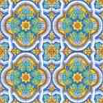 Piastrella cm 30×30 decorata a mano Caltagirone Serie Ispanica decoro Malaga