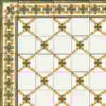 Piastrella cm 10×10 decorata a mano Caltagirone serie Ispanica decoro Arcos