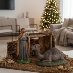 Set 2 Personaggi Presepe, statuine in terracotta decorate a mano Pastore con cammello