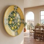 Piatto fangotto Decorativo in Ceramica (Ø cm 34) di Caltagirone, Decoro Limoni
