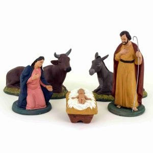 Statuine Natività Presepe in terracotta, statuine in ceramica di Caltagirone decorate a mano, idea regalo per Natale