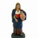 2 Personaggi Presepe, Statuina in terracotta pastore dormiente + donna con quartara, presepe in ceramica di Caltagirone fatto a mano