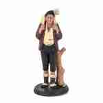Set 2 Personaggi Presepe, statuine in terracotta decorate a mano Pastore con agnellino + Contadino inginocchiato, presepe in ceramica di Caltagirone