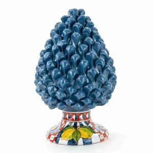 Pigna siciliana H cm 30 in Ceramica di Caltagirone decorata a mano Stile Carretto Siciliano