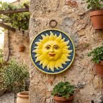 Sole medaglione in Ceramica da appendere fatto a mano Made in Italy