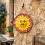 Sole medaglione in Ceramica da appendere fatto a mano Made in Italy
