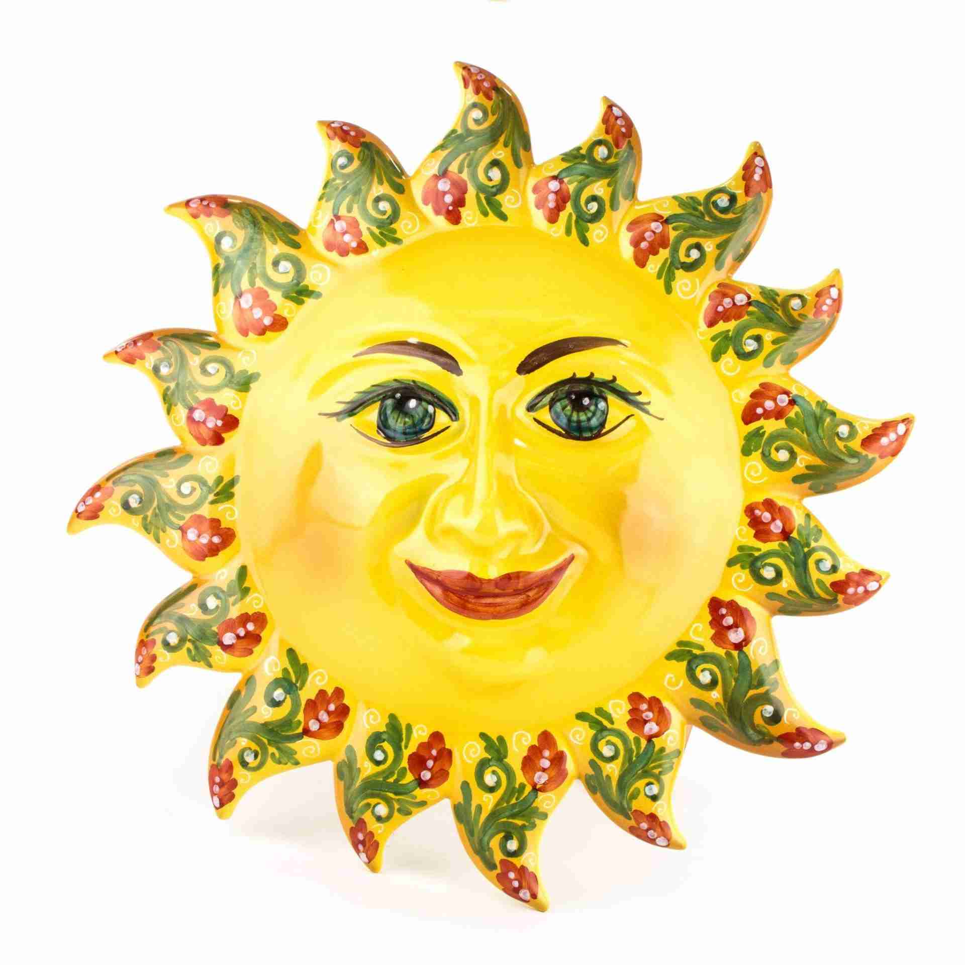 Sole Siciliano in Ceramica fatto e decorato a mano
