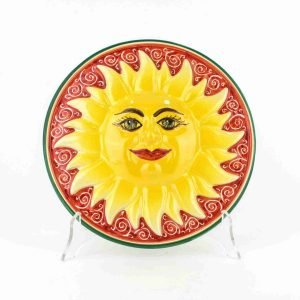 Sole medaglione in Ceramica da appendere fatto a mano Made in Italy