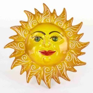Sole Siciliano da appendere, sole murale diametro cm 21, Fatto a Mano Made in Italy