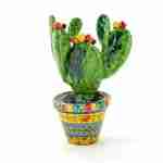 Vaso Ficodindia Siciliano in Ceramica di Caltagirone Fatto a Mano, fico d’india Vaso Made in Italy…
