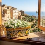 Fioriera rettangolare con decoro limoni in ceramica di Caltagirone