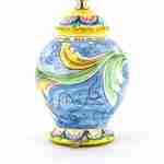 Abat-jour in ceramica H cm 19 con Paladino decorato a mano stile Carretto Siciliano