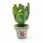 Ficodindia vasetto in Ceramica siciliana Fatto a Mano, fico d’india Vaso Caltagirone